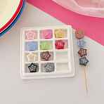 Transparent Acrylic Beads, Bead in Bead, Star, with Glitter Powder, Mixed Color, 17.2x18x10.3mm, Hole: 3.8mm(OACR-N163-03)
