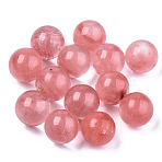 Cherry Quartz Glass Beads, No Hole/Undrilled, Round, 8mm(G-R483-10-8mm)