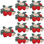 10Pcs Polyester Embroidered Cloth Patch, Computerized Embroidery Cloth Iron on/Sew on Patches, Costume Accessories, Appliques, Strawberry, Red, 50x68x1.5mm(PATC-HS0001-08)