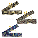 3Pcs 3 Colors Chinese Style Printed Silk Sword Carry Bags with Tassel, for Cosplay Costume, Rectangle, Mixed Color, 132x13x0.05cm, 1pc/color(AJEW-HY0003-63)