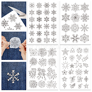 4 Sheets 11.6x8.2 Inch Stick and Stitch Embroidery Patterns, Non-woven Fabrics Water Soluble Embroidery Stabilizers, Snowflake, 297x210mmm(DIY-WH0455-023)