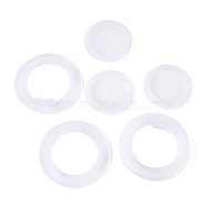Plastic Cover, Flat Round, White, 65x14mm(FIND-WH0063-87)