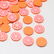 Pomelo Resin Decoden Cabochons, Imitation Food, Light Salmon, 15x2.5mm(CRES-R183-15B)