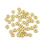 CCB Plastic Spacer Beads, Flower, Gold, 4x1.5mm, Hole: 1.2mm(CCB-G017-01G)