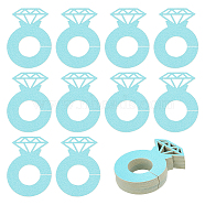 Paper Diamond Ring Wine Glass Charms Tags, Wine Glass Markers, for Wedding, Restaurant, Birthday Party Decorations, Turquoise, 59.5x42x0.24mm, Inner Diameter: 20mm(AJEW-WH0001-71D)