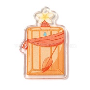 Transparent Printed Acrylic Pendants, Vase Theme, Orange, 41.5x26.5x2mm, Hole: 2mm(OACR-Q085-01B)