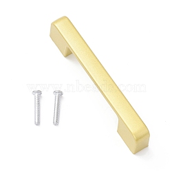 Zinc Alloy Square Bar Cabinet Door Knobs, Kitchen Drawer Pulls Cabinet Handles, with Iron Screws, Matte Gold Color, 105x11.5x23mm, Hole: 4mm(FIND-D024-02MG)
