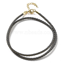 Polyester Cord Braided Necklace Makings, with Brass Findings, Stainless Steel Clasps, Long-Lasting Plated, Golden, Black, 18-3/4 inch(47.5cm)(MAK-L043-03G-01)