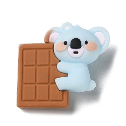 PVC Plastic Pendants, Koala Charm, Chocolate, 45x48x20mm, Hole: 3.5mm(KY-P017-C04)