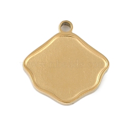 Ion Plating(IP) 304 Stainless Steel Charms, Leaf Charm, Real 18K Gold Plated, 14x14x1.5mm, Hole: 1.5mm(STAS-U019-16G)