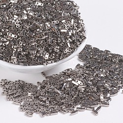 MIYUKI Quarter TILA Beads, Japanese Seed Beads, 2-Hole, (QTL190) Nickel Plated, 5x1.2x1.9mm, Hole: 0.8mm, about 24000pcs/500g(SEED-MY05-QTL190)