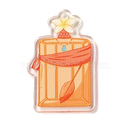 Transparent Printed Acrylic Pendants, Vase Theme, Orange, 41.5x26.5x2mm, Hole: 2mm(OACR-Q085-01B)