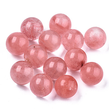 Cherry Quartz Glass Beads, No Hole/Undrilled, Round, 8mm