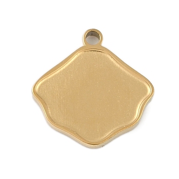 Ion Plating(IP) 304 Stainless Steel Charms, Leaf Charm, Real 18K Gold Plated, 14x14x1.5mm, Hole: 1.5mm