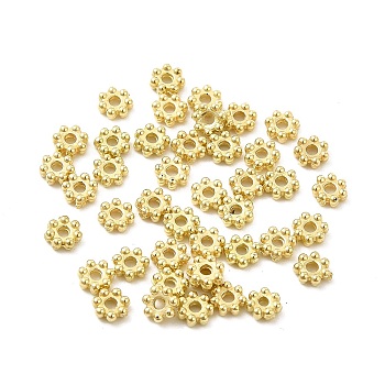 CCB Plastic Spacer Beads, Flower, Gold, 4x1.5mm, Hole: 1.2mm