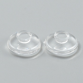 Silicone Eyeglass Nose Pads, Round, for Glasses Accessories, Clear, 9x4mm, 2Pcs/set