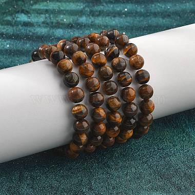 tigre naturel bracelets extensibles de talon de l'oeil(BJEW-K212-C-028)-3