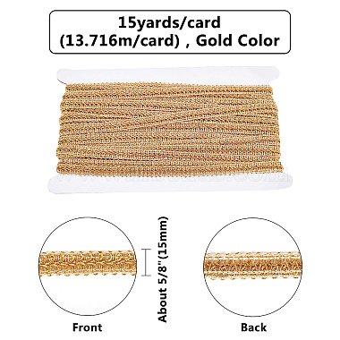 Metallic Centipede Braid Lace Trimming(OCOR-WH0058-02G)-2