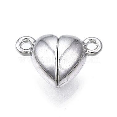 Platinum Heart Brass Magnetic Clasps