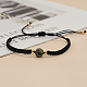 Synthetic Turquoise Round Braided Bead Bracelet(IG5594-1)-1