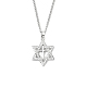 Brass Micro Pave Clear Cubic Zirconia Star Pendant Necklaces(NJEW-M211-02B-P)-1