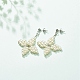 Glass Pearl Braided Star Stud Earrings(EJEW-JE04982-01)-2