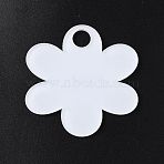 Acrylic Heat Transfer Big Pendants, Blank Tags, Flower, 73.5x73.5x3.5mm, Hole: 11.5mm(FIND-WH20002-24D)