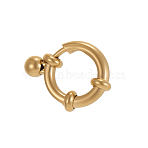 304 Stainless Steel Round Spring Ring Clasp, Ion Plating(IP), Long-Lasting Plated, Real 14K Gold Plated, 12x12mm(STAS-OY012-49G)