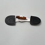Wood Buttons, Imitation Leather Toggle Buckles, for Bag Sweater Jacket Coat, DIY Sewing Accessories Crafts, Black, 155mm(BUTT-WH20020-007B)