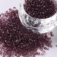 Transparent Round Glass Seed Beads, Rosy Brown, 2mm, Hole: 1mm, 30000 beads/pound(SEED-A004-2mm-16)