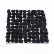Faux Mink Fur Ball Decoration, Pom Pom Ball, For DIY Craft, Black, 2.5~3cm(X-FIND-S267-3cm-16)