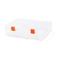 Two-Layer Plastic Box, with Removable Dividers for Jewelry Findings, Rectangle, White, 18.5x24.8x5.6cm(CON-F018-06)