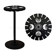 Wooden Wheel, Wooden Display Shelf, Black Holder Stand, Rustic Divination Pendulum Storage Rack, Witch Stuff, Moon Phase Pattern, Wheel: 120x8mm, 2pcs, Studdle: 288x12mm, 1pc(DJEW-WH0046-033)