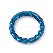 Twisted Ring Hoop Earrings for Girl Women, Chunky 304 Stainless Steel Earrings, Blue, 8.5x1.3mm, 16 Gauge(1.3mm)(STAS-D453-01A-01)