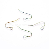Ion Plating(IP) Stainless Steel Earring Hooks, with Horizontal Loop, Rainbow Color, 23x13mm, Hole: 2.5mm(STAS-L211-15-M)