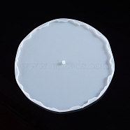 Silicone Molds, Resin Casting Molds, For UV Resin, Epoxy Resin Jewelry Making, Flat Round Tray, White, 205x7mm, Inner Diameter: 195mm(X-DIY-L021-41B)