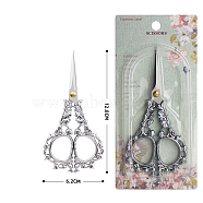 Stainless Steel Scissors, Embroidery Scissors, Sewing Scissors, with Zinc Alloy Handle, Stainless Steel Color, 128x62mm(PW-WG54771-06)