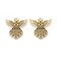 Alloy Pendants, Cadmium Free and Lead Free, Angel, Antique Golden, 43x37x4mm, Hole: 5mm(X-PALLOY-21127-AG-RS)