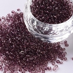 Transparent Round 12/0 Glass Seed Beads, Rosy Brown, 2mm, Hole: 1mm, 30000 beads/pound(SEED-A004-2mm-16)