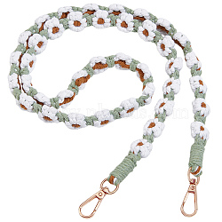 1Pc Cotton Rope Shoulder  Purse Straps, with Metal Clasp, Saddle Brown, 123cm(AJEW-BBC0002-35A)