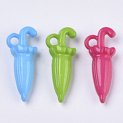 Opaque Acrylic Pendants, Umbrella, Mixed Color, 31x12.5x8.5mm, Hole: 3mm(X-SACR-N008-063)