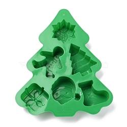 Christmas Theme Food Grade Silicone Molds, For DIY Cake Decoration, Chocolate, Candy, UV Resin & Epoxy Resin Craft Making, Green, 230x188x25mm(DIY-H145-01)