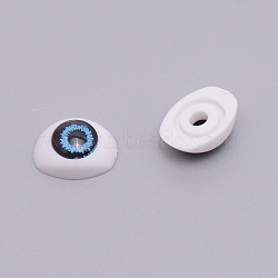 Plastic Doll Craft Eye, for DIY Sewing Craft Dolls Stuffed Toys, Oval, Dodger Blue, 8.5x11x4.5mm(DIY-WH0210-69)