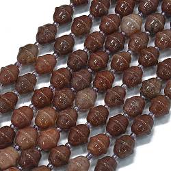 Natural Purple Aventurine Beads Strands, Bell, with Seed Beads, 11x10mm, Hole: 1.4mm, about 31pcs/strand, 15.35''(39cm)(G-K389-D14-01)