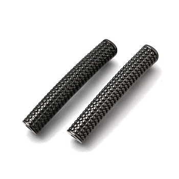 Brass Curved Tube Beads, Cadmium Free & Lead Free, Rack Plating, Long-Lasting Plated, Black, 27x4x3mm, Hole: 1.2mm