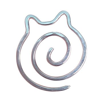Stainless Steel Spiral Wire Knitting Needle, Shawl Pin, Cat, Stainless Steel Color, 5cm