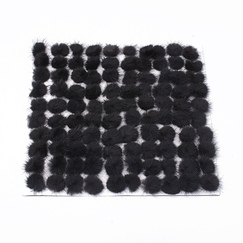 Faux Mink Fur Ball Decoration, Pom Pom Ball, For DIY Craft, Black, 2.5~3cm