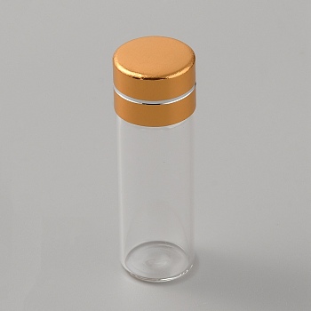 Clear Glass Bead Containers, Refillable Bottle, Goldenrod, 3.6x1.5cm, Capacity: 3ml(0.10fl. oz)