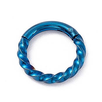 Twisted Ring Hoop Earrings for Girl Women, Chunky 304 Stainless Steel Earrings, Blue, 8.5x1.3mm, 16 Gauge(1.3mm)
