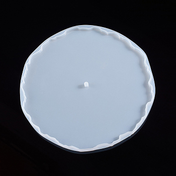 Silicone Molds, Resin Casting Molds, For UV Resin, Epoxy Resin Jewelry Making, Flat Round Tray, White, 205x7mm, Inner Diameter: 195mm